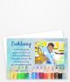 Dankeskarte zur Einschulung mit Foto auf hellblauem Hintergrund mit Aquarellbuntstiften persönlichem Text und Foto Bild 2