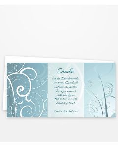 Dankeskarte Silberhochzeit in Blau ohne Foto