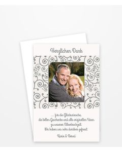Dankeskarte zur Silberhochzeit Endlos in silbergrau