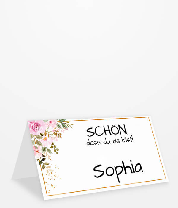 48 Tischkarten 'Schön, DASS Du Da Bist' - 9x5cm Platzkarten | Für Hochzeit, Taufe & Geburtstag
