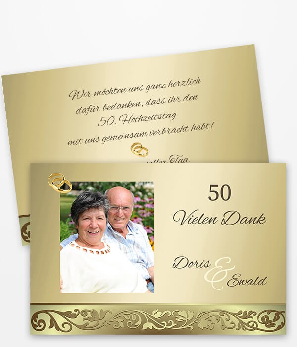Text Für Danksagung Zur Goldenen Hochzeit Dankeskarten, Danksagungen Goldene Hochzeit - Lieferung in 1-2 Tagen