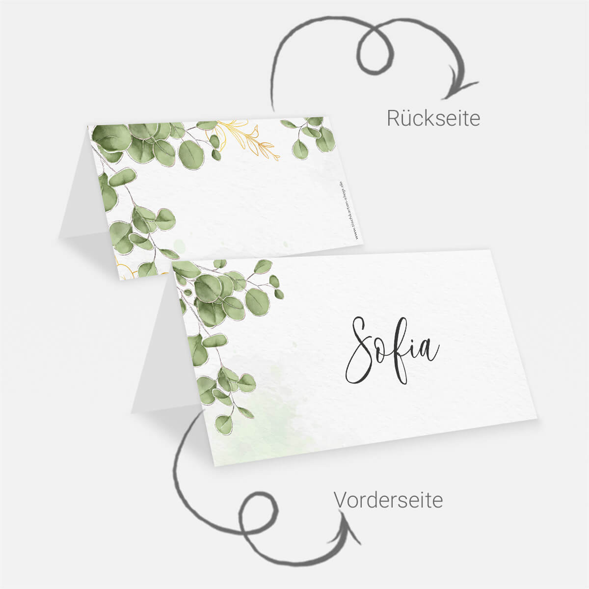 Tischkarte im Greenery Look