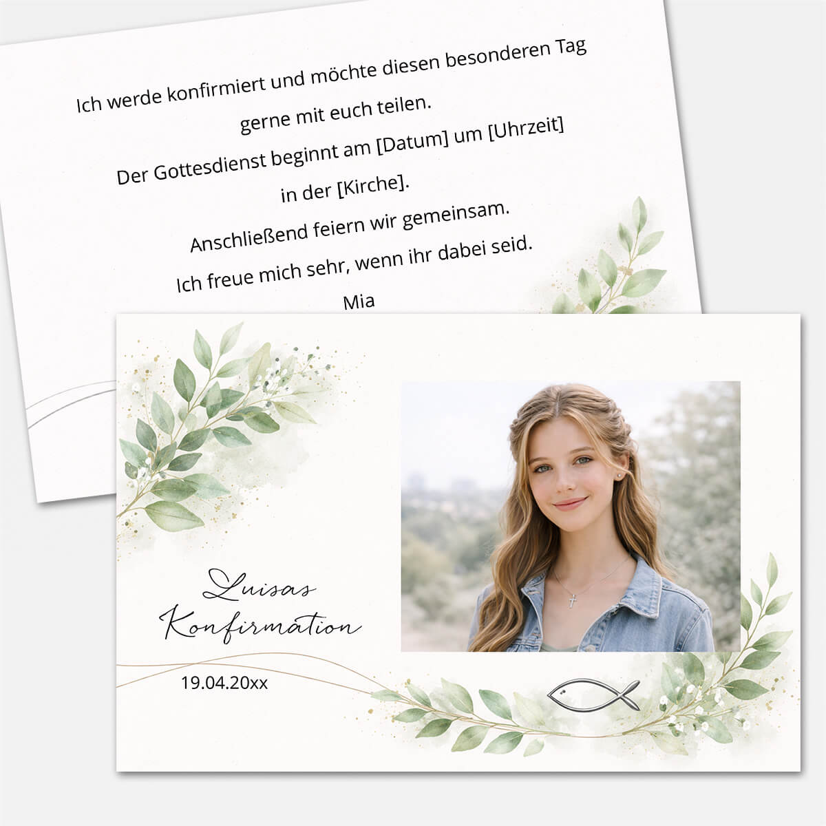 Einladungskarte zur Konfirmation