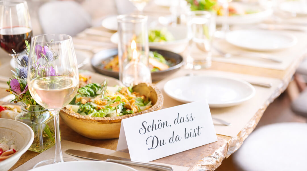 Tischkarten Schön, dass Du da bist!