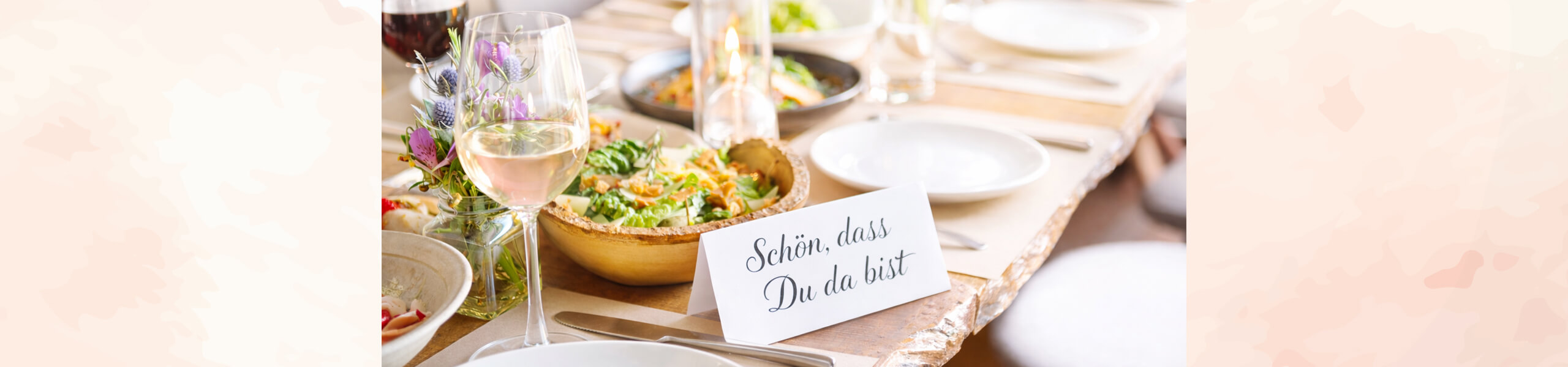 Tischkarten schön, dass du da bist