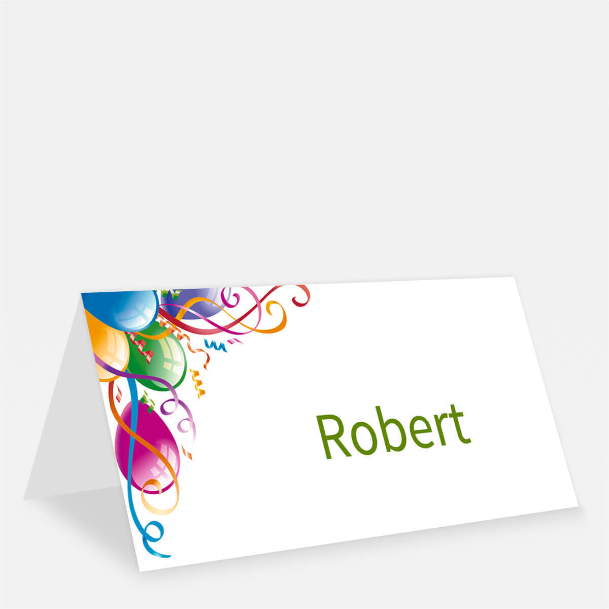 Tischkarte mit Luftballons