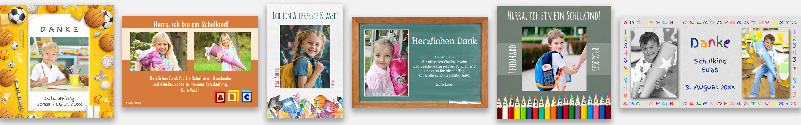 Dankeskarten zur Einschulung selbst gestalten