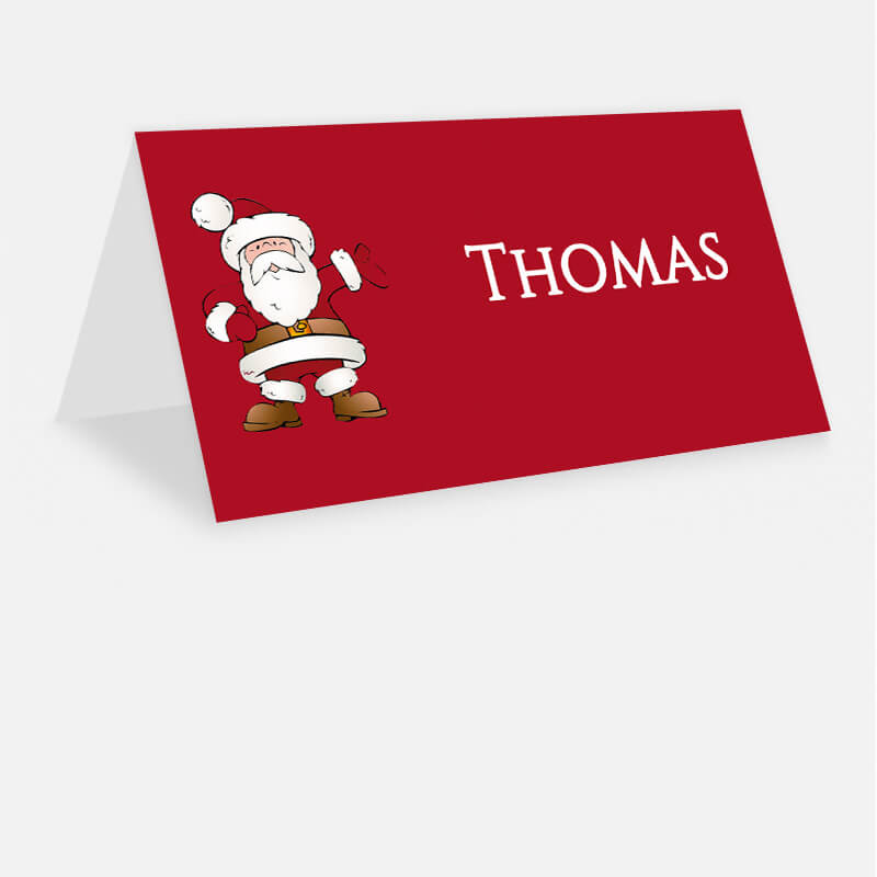Tischkarten Weihnachten mit Weihnachtsmann