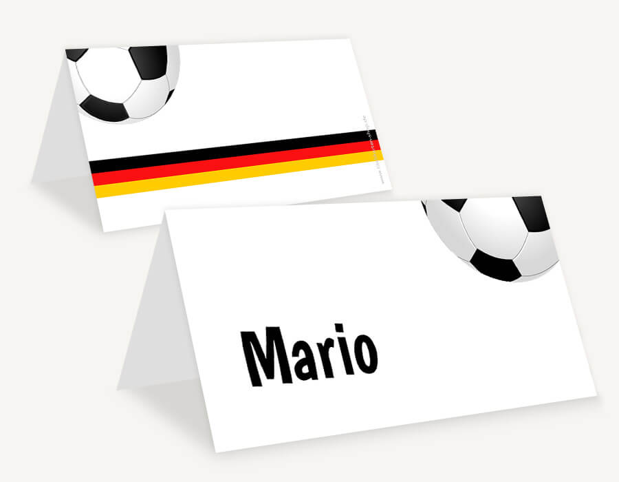 Tischkarten mit Fußballmotiven