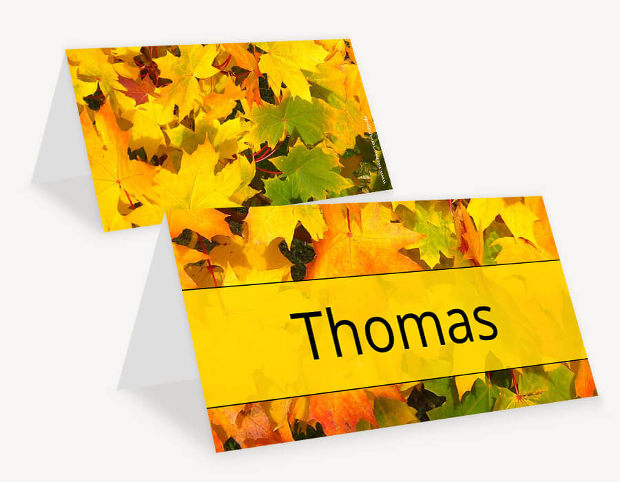 Tischkärtchen für Geburtstage im Herbst