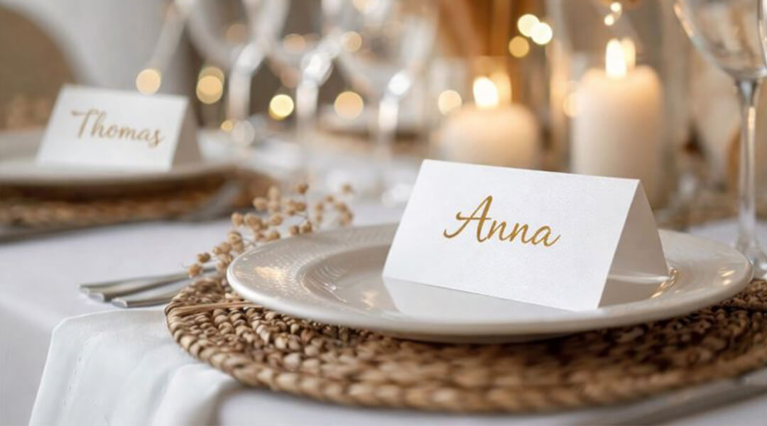 personalisierte Tischkarte für Familienfeste