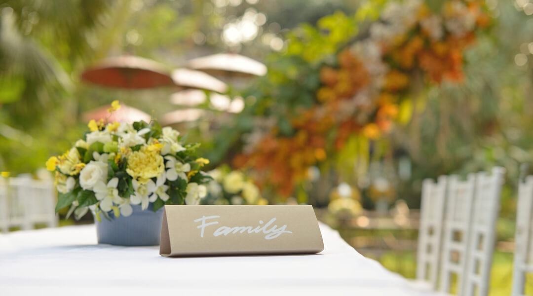 personalisierte Tischkarte für Familienfeste