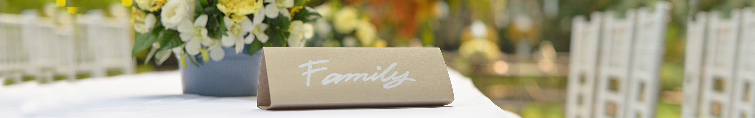 personalisierte Tischkarte für Gartenfeste