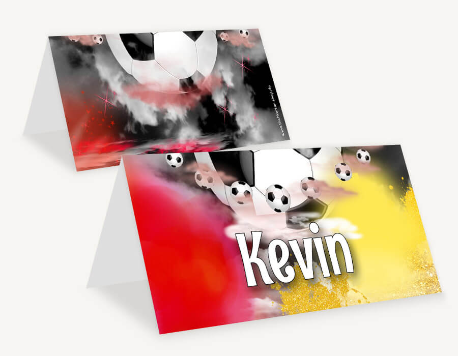 Individuelle Tischkarten mit Fußball-Motiven