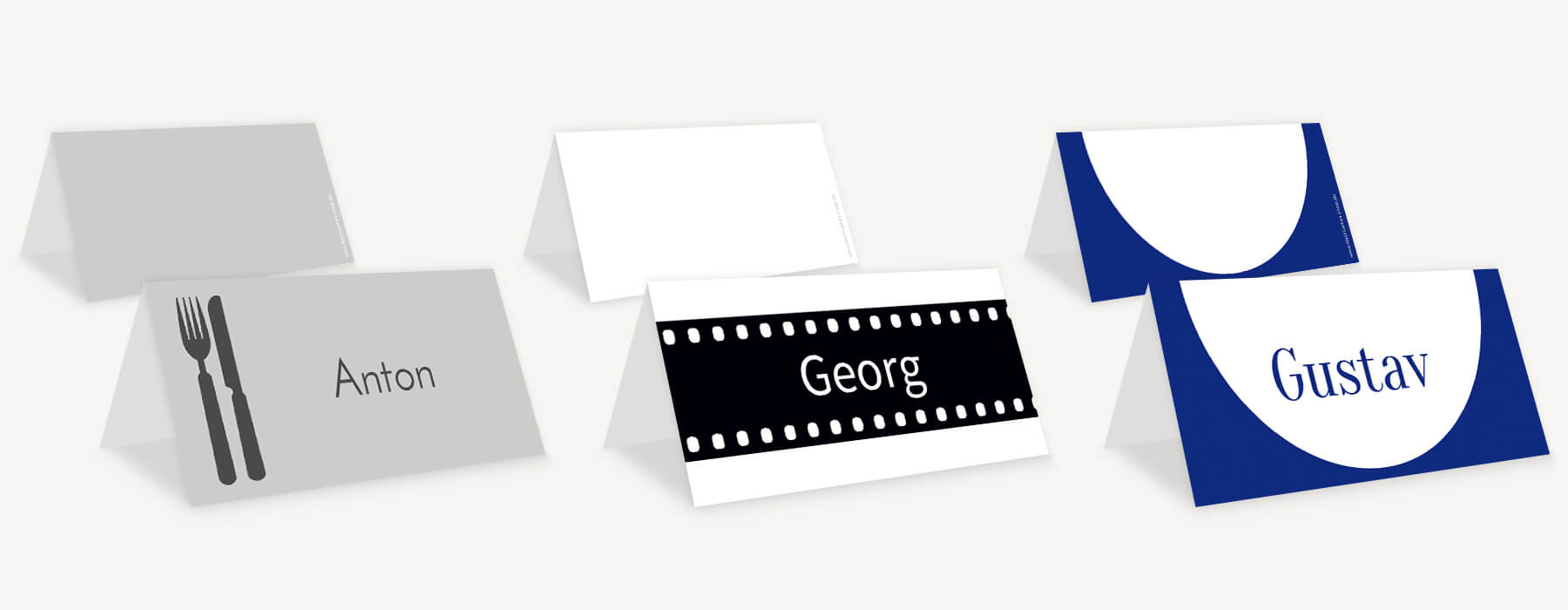 Tischkarten Klassiker personalisieren