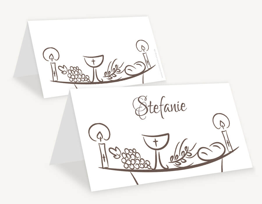 Individuelle Tischkarten Konfirmation