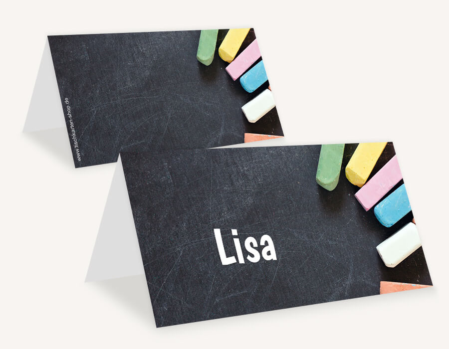 Personalisierte Tischkarten Schulanfang mit Kreide