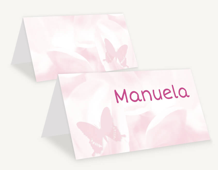 Personalisierte Tischkarten zur Taufe