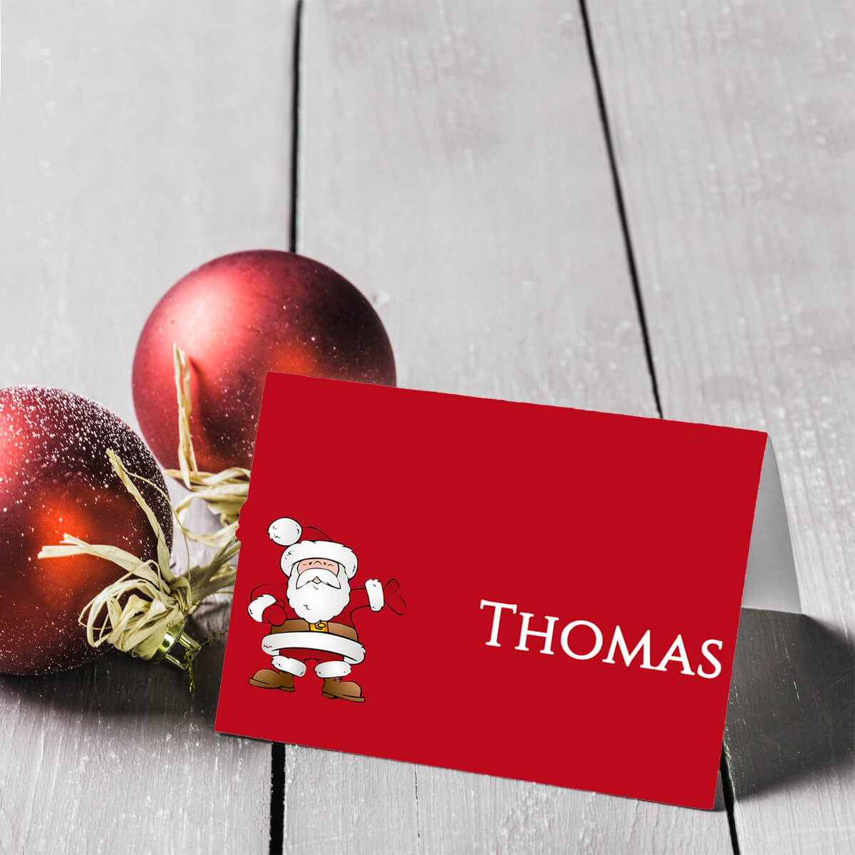 Tischkarten Weihnachten mit Weihnachtsmann