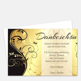 Dankeskarte zur Goldhochzeit ohne Foto