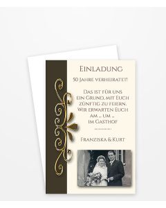 Einladung zur Goldenen Hochzeit mit großer 50