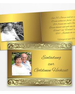 Einladung Goldene Hochzeit mit goldener Bordüre Kategoriebild