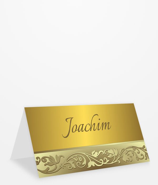 Tischkarte Goldene Hochzeit mit Goldbordüre