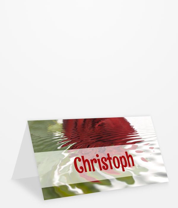 Tischkarte Hochzeit oder Geburtstag mit roter Rose