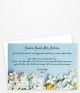 Dankeskarte zum Geburtstag, Hochzeit und anderen Anlässen mit Kirschblüten auf blauem Hintergrund