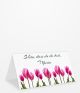 Tischkarte Geburtstag mit vielen pinkfarbenen Tulpen