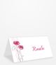 Tischkarte Geburtstag zwei pinkfarbenen Blüten Vorderseite