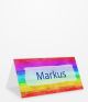 Tischkarte mit Regenbogen