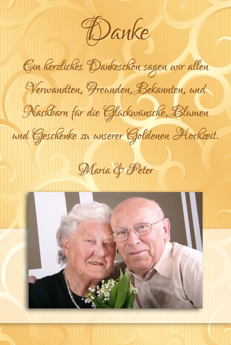 Dankeskarte Goldene Hochzeit GH 04 Goldschatz