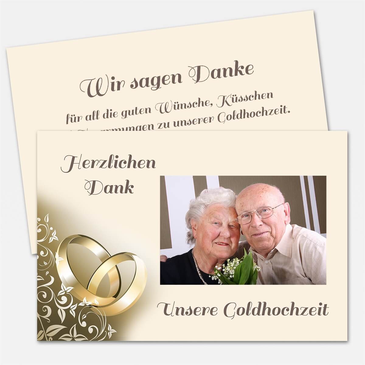 Dankeskarte Goldene Hochzeit GH 06 Endlos