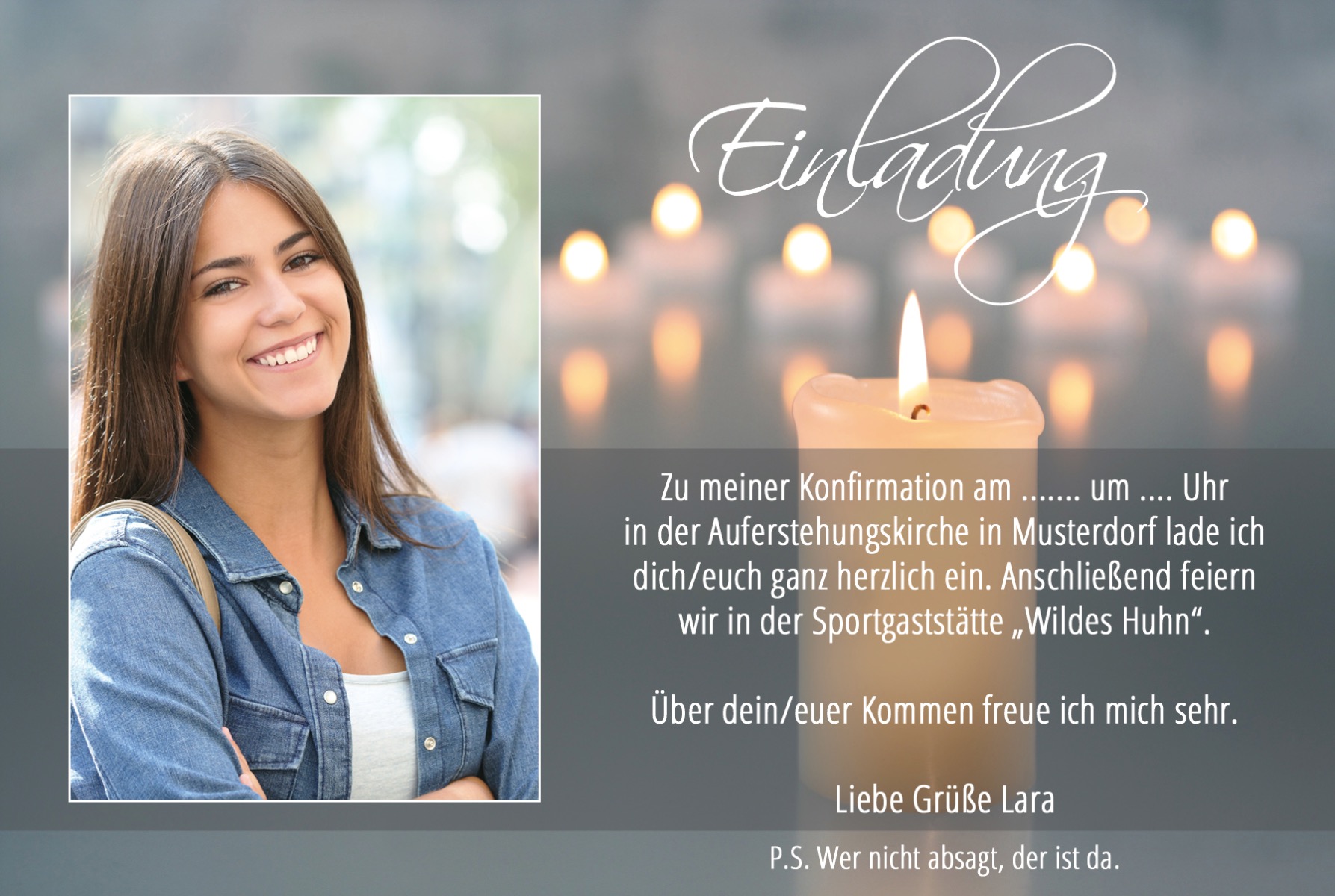 Einladungskarte zur Konfirmation