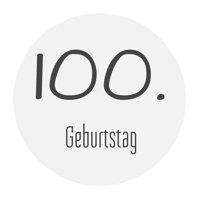 Tischkarten zum 100. Geburtstag