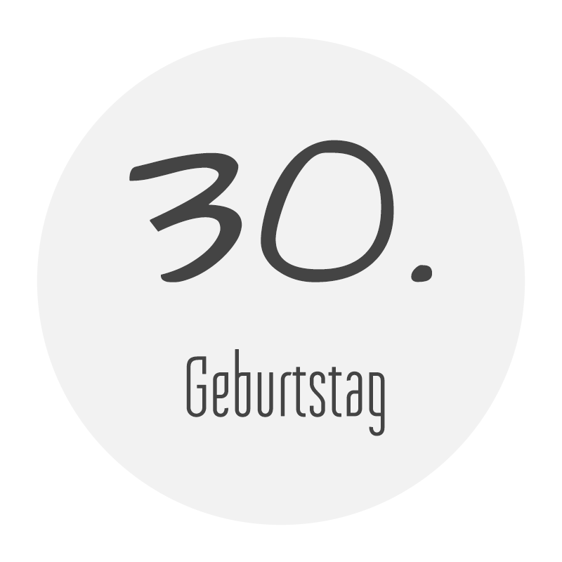 Tischkarten zum 30. Geburtstag