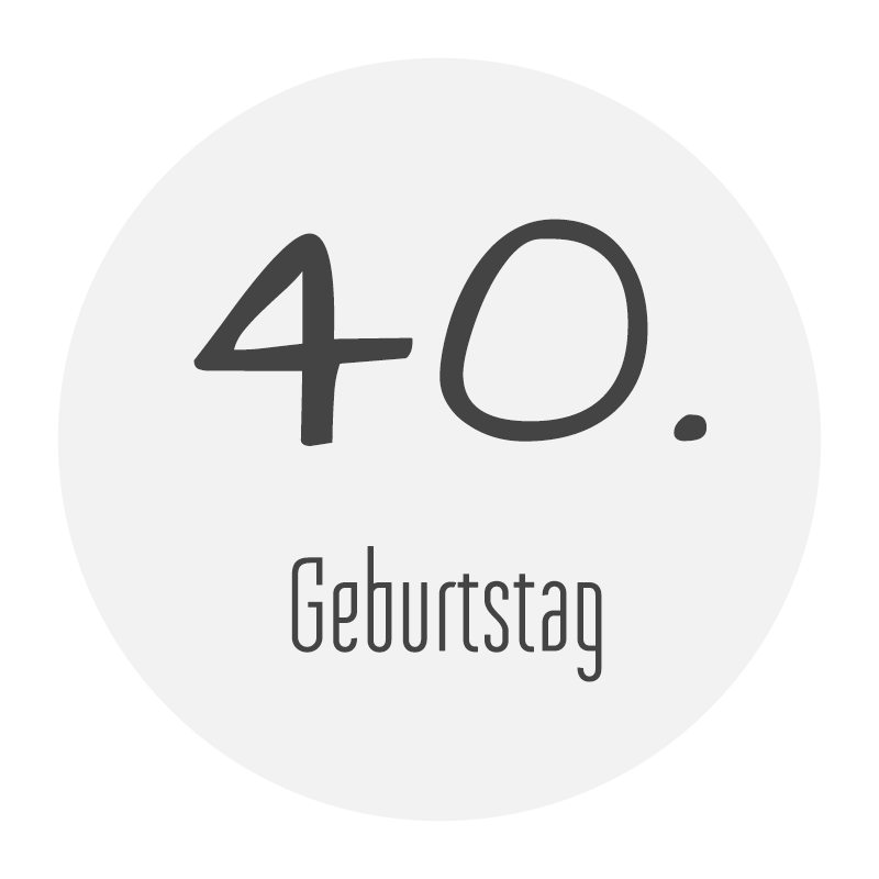 Tischkarten zum 40. Geburtstag