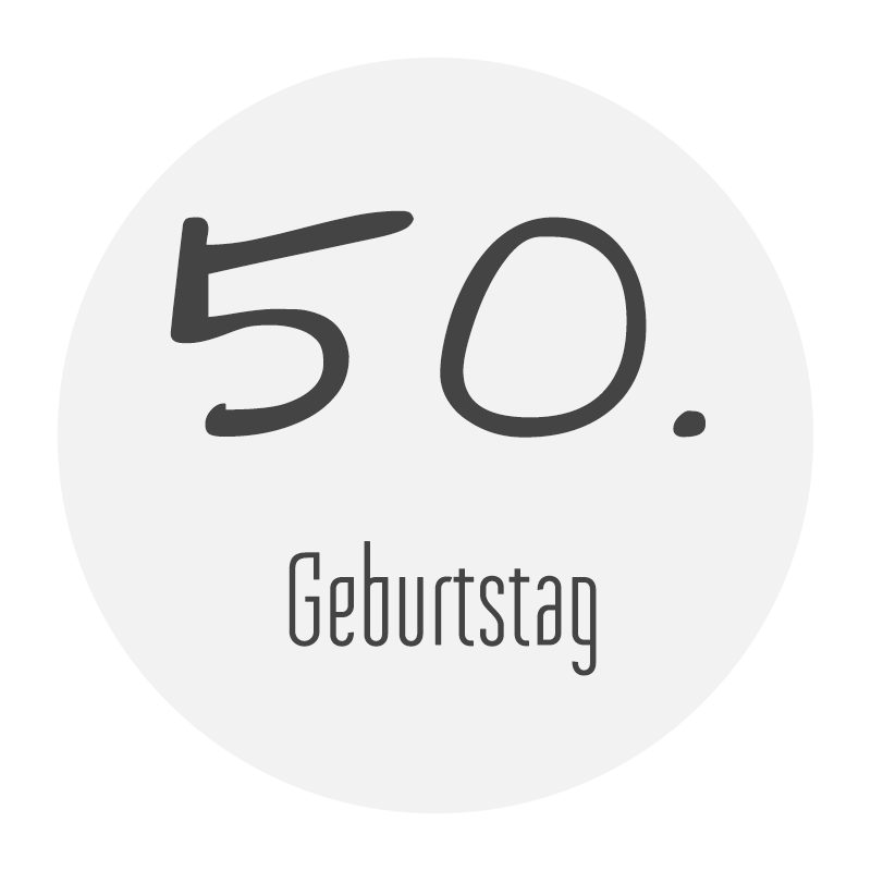 Tischkarten zum 50. Geburtstag