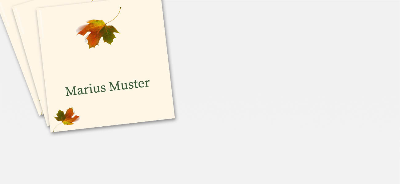 Tischkarten mit Herbstmotiven